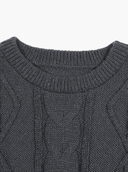 Herr Stickad Tröja med Kabelmönster – Casual Höst/Vinter Mode