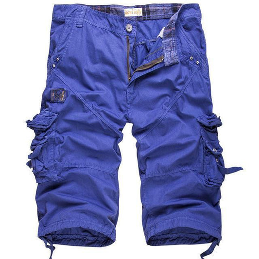 Herr Cargo Shorts Militärstil med Flera Fickor – Perfekta för Vardag och Äventyr