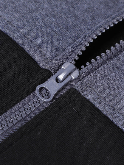 Herrarnas sportiga träningsdress med huva och dragkedja – avslappnad stil för gym och vardag