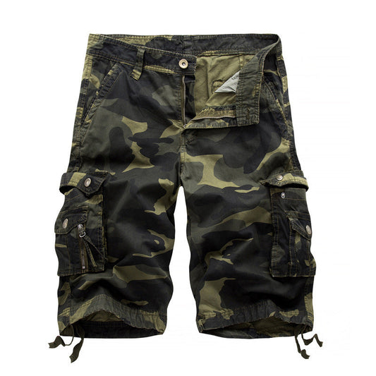 Karl – Kamouflage Tryckt Knälång Cargo Shorts