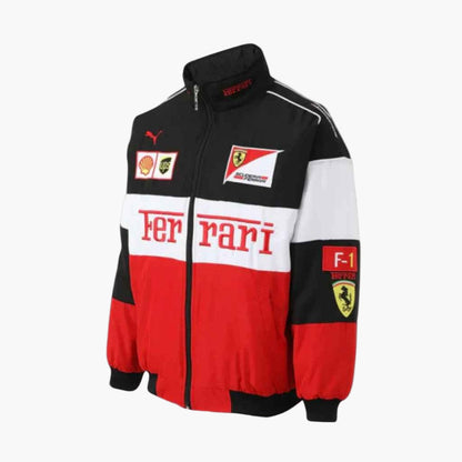 Unisex Ferrari Racingjacka Vintage Motorsportstil – Klassisk F1-Inspirerad Ytterplagg