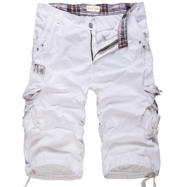 Herr Cargo Shorts Militärstil med Flera Fickor – Perfekta för Vardag och Äventyr