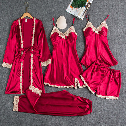 Tracy – Femdelad Pyjamas för Kvinnor i Lätt och Luftigt Material