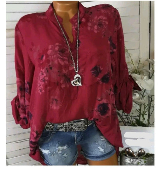 Elizabeth – Långärmad Blus med Tryck