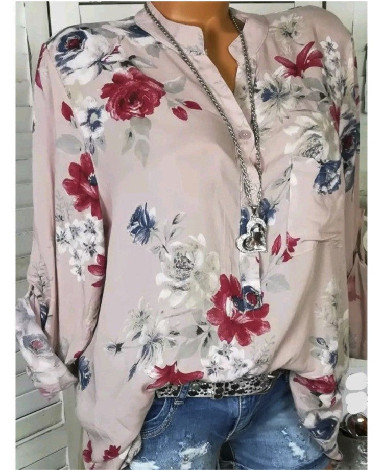 Elizabeth – Långärmad Blus med Tryck