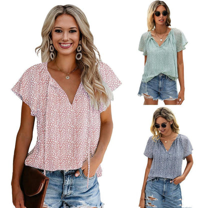 Vanessa – Blus med Lotusbladärmar