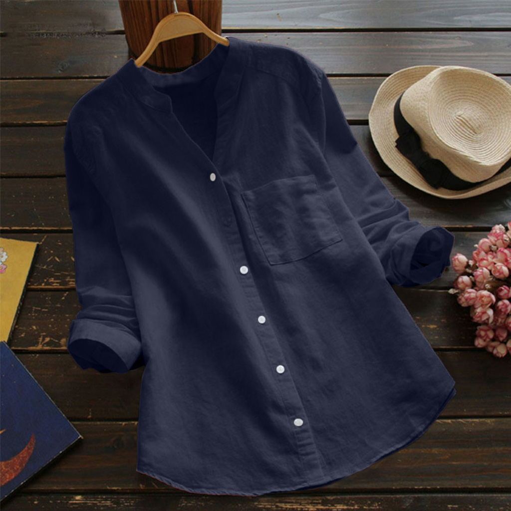 Charlotte – Lös Casual Skjorta i Retro Bomull och med Broderi