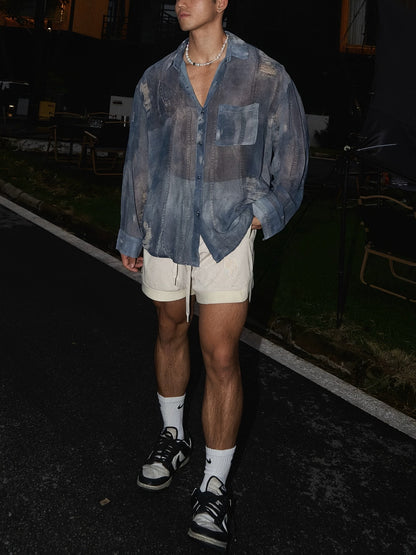 Herr Skjorta och Shorts Set – Modern Avslappnad Stil för Strand och Fritid