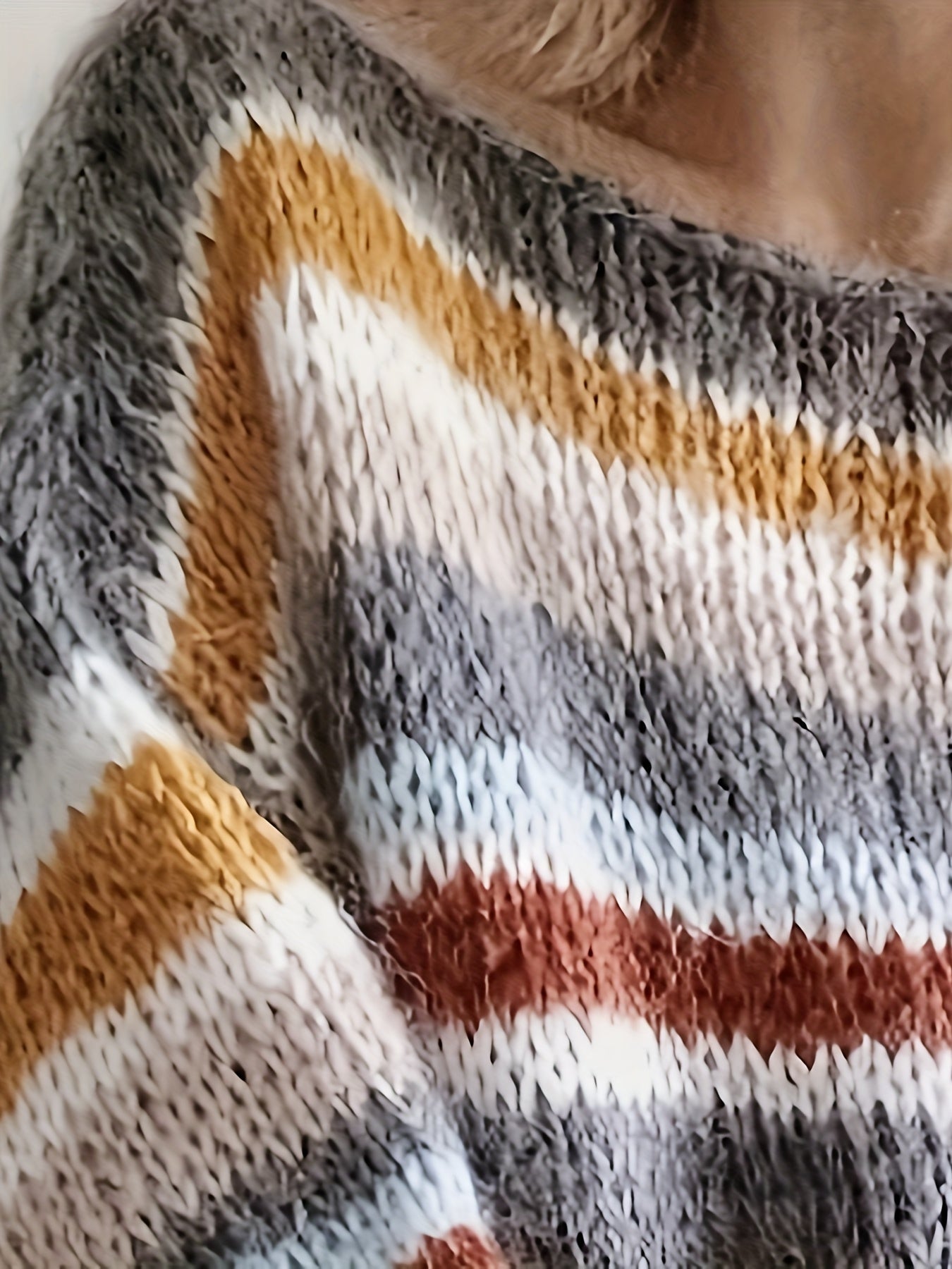 Damtröja i avslappnad stil med breda ränder – Perfekt för höst och vinter, ledig vardagslook