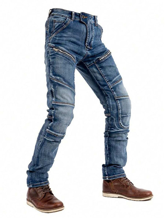 Herr Motorcykelbyxor Slim Fit Kevlar Skydd Byxor för Körning och Vardag