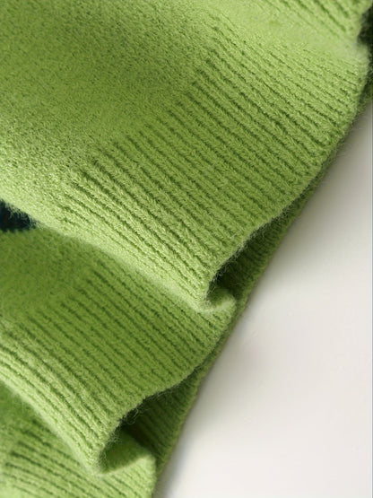 Damstickad tröja med hjärtmönster för vardag och höst/vinter