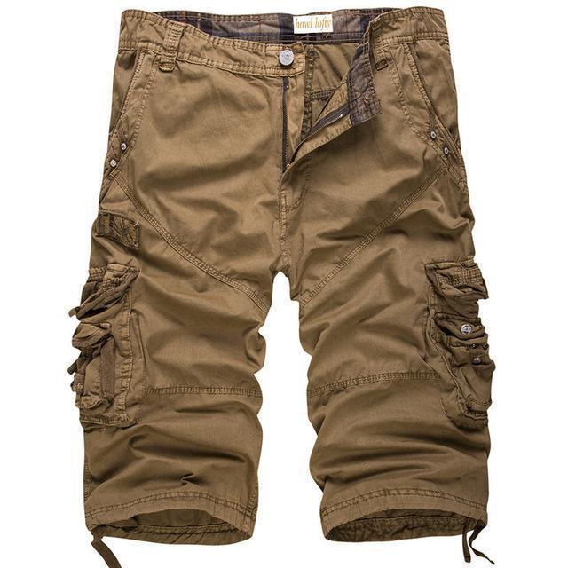 Herr Cargo Shorts Militärstil med Flera Fickor – Perfekta för Vardag och Äventyr