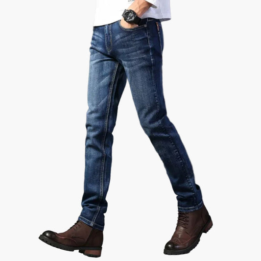 Herr Slim Fit Raka Jeans – Klassisk Stil och Flexibel Komfort