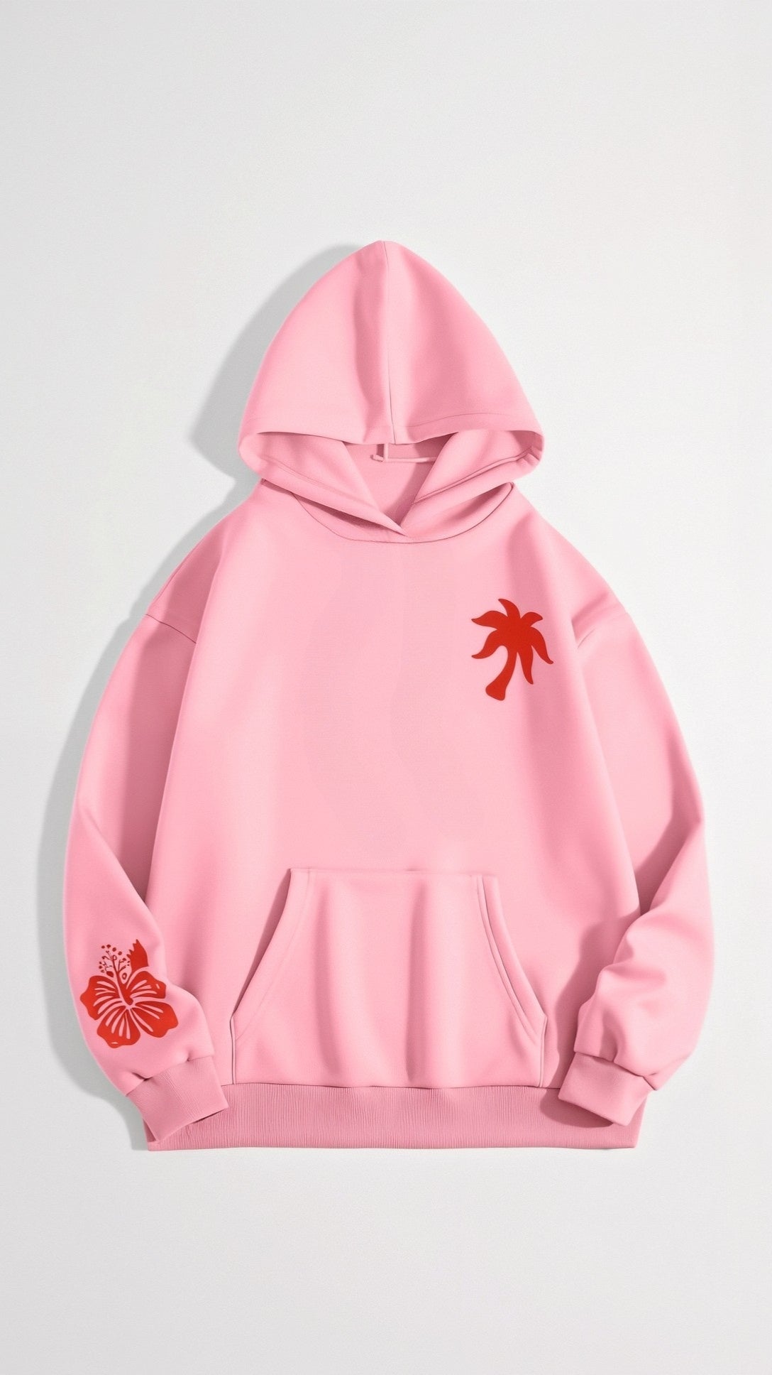 Dam Hoodie med tropiska broderier – Avslappnad streetwear för vardag och fritid