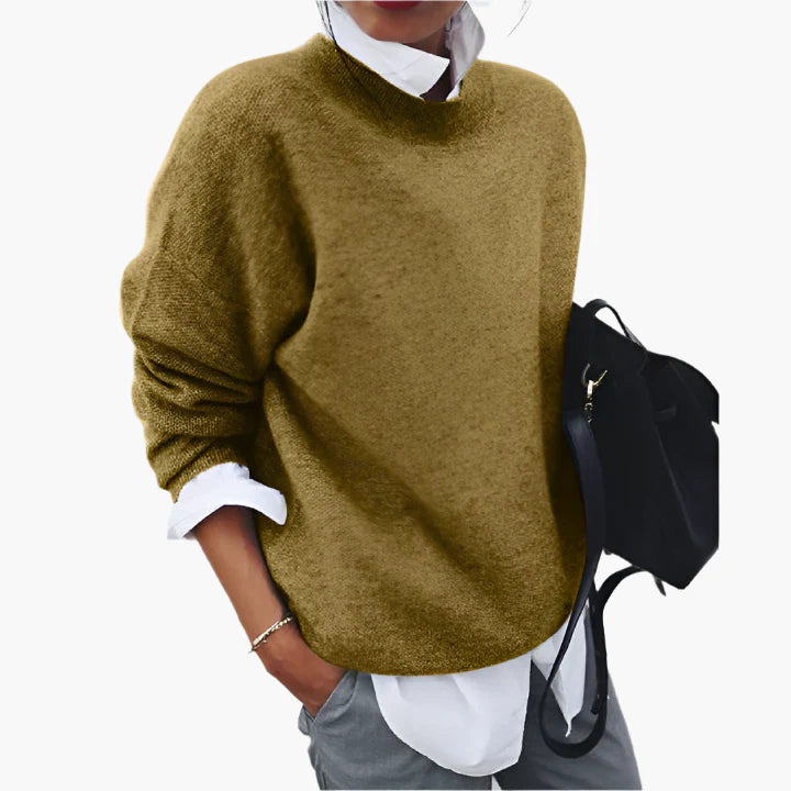 Damtröja i avslappnad stil – Elegant och modern stickad pullover för vardag och arbete