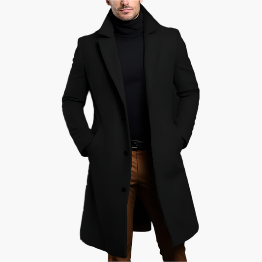 Herr Elegant Klassisk Kappa – Stilren Lång Kappa för Vardags- och Festbruk