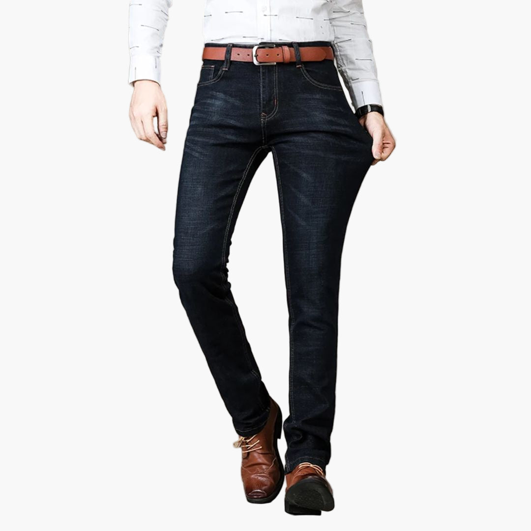 Herr Stretchjeans – Raka Vardagsjeans för Arbete och Fritid