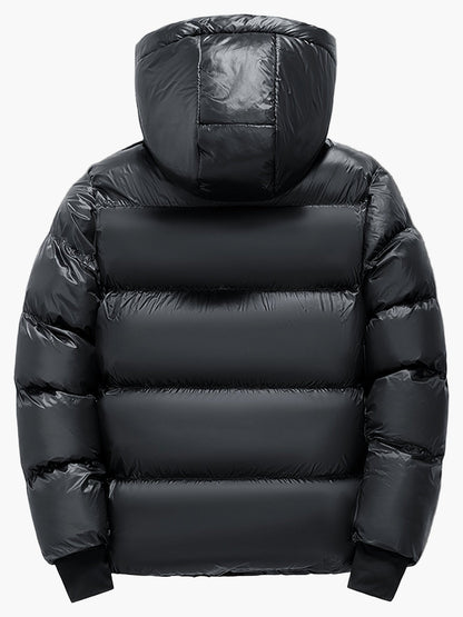 Herr Vinterjacka Puffer med Huva – Urban Stil och Värme för Kallt Väder