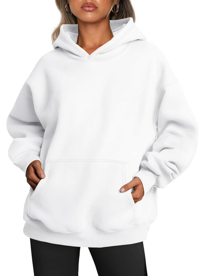 Alice – Oversized Fleece Hoodie med Fickor och Lång Ärmar