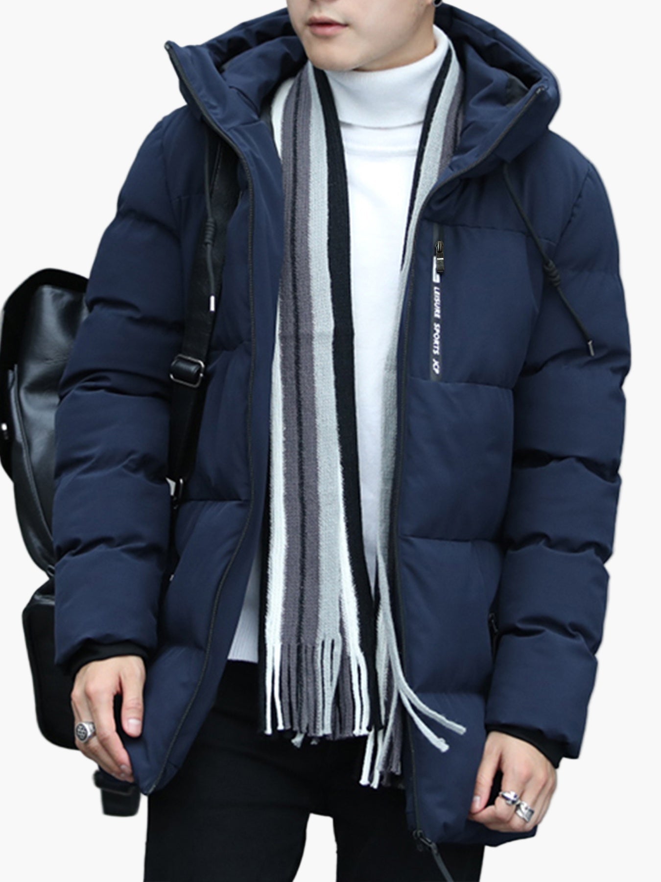 Herr Vinterjacka Med Huva – Lång, Modern, Varm & Praktisk För Vardagsbruk