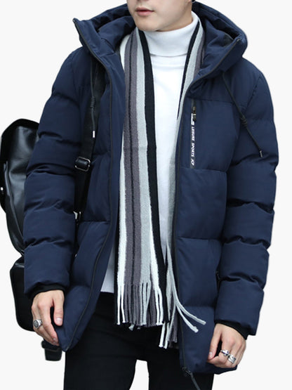 Herr Vinterjacka Med Huva – Lång, Modern, Varm & Praktisk För Vardagsbruk