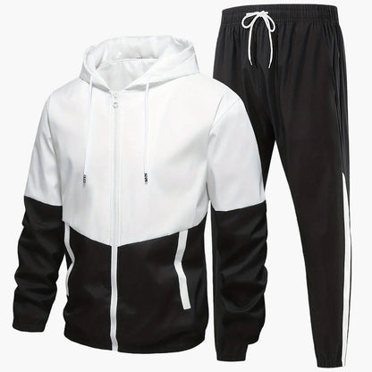 Herr Träningsset Sportig Hoodie och Byxor – Perfekt för Träning och Avslappning