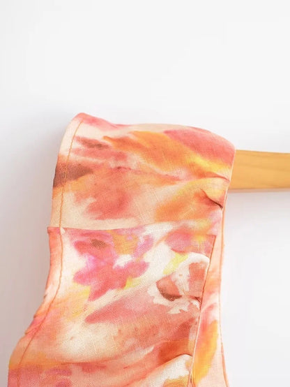 Damklänning med volang och ärmlös lång design – Perfekt för sommar och fest