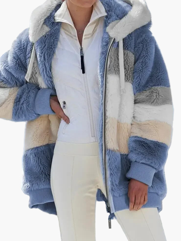 Damjacka med huva och dragkedja – Vinterjacka för vardag och fritid