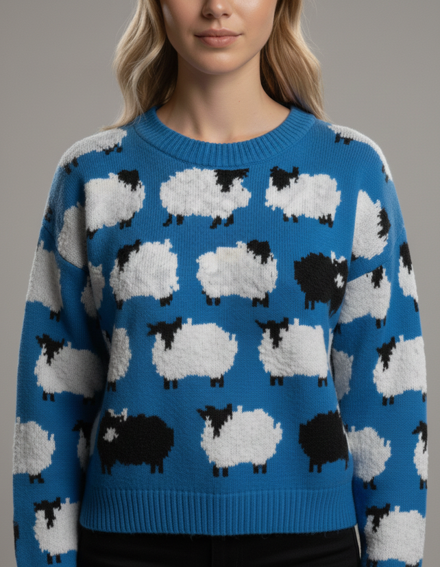 Damen Weihnachts-Shirt mit 3D-Tannenbäumen – Festlicher Look für die Winterzeit