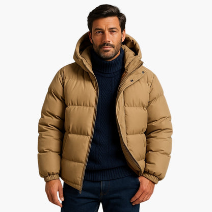 Herr Vinter Parkasjacka – Vadderad Puffer med Huva för Stad och Outdoor