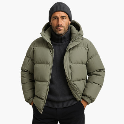 Herr Vinter Parkasjacka – Vadderad Puffer med Huva för Stad och Outdoor
