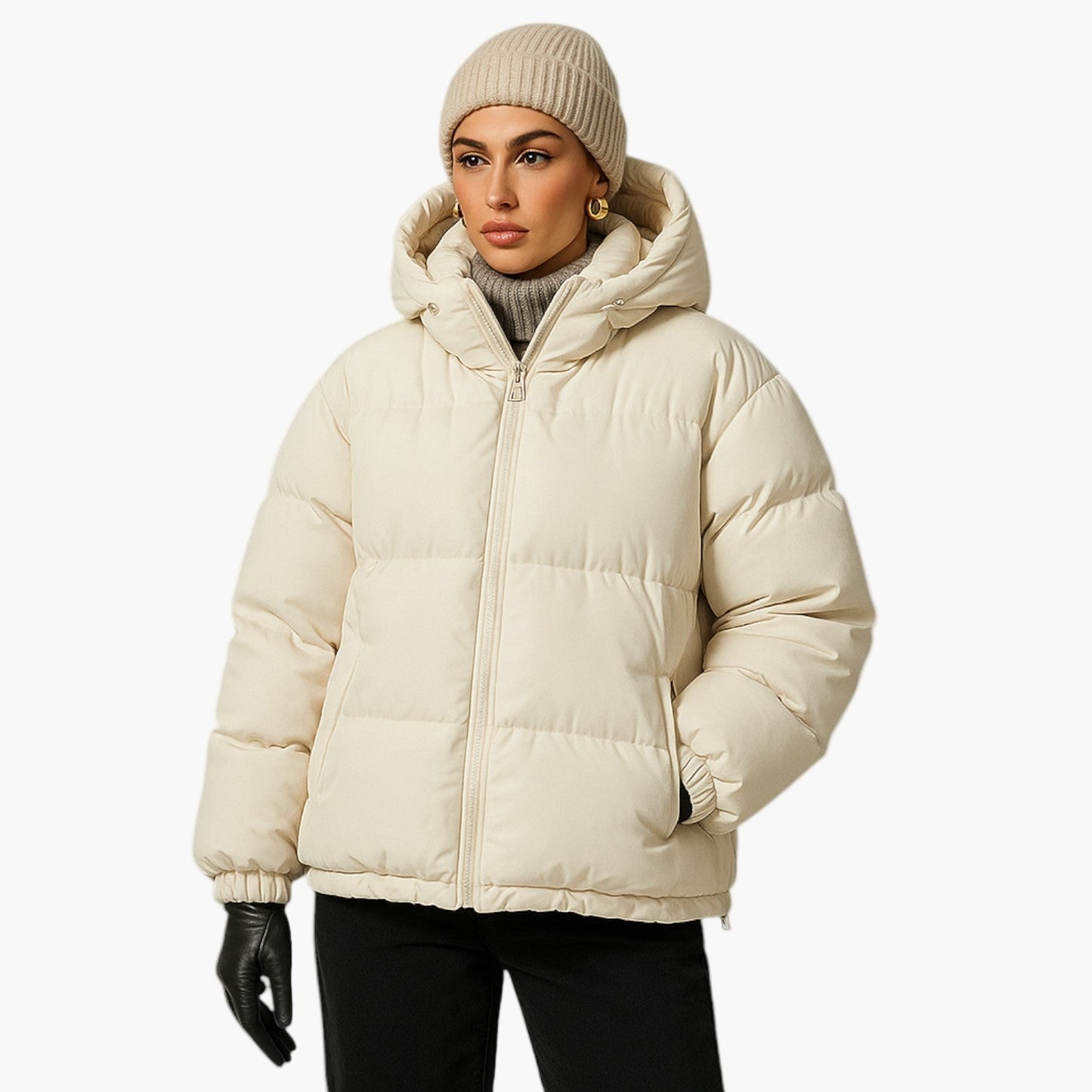 Herr Vinter Parkasjacka – Vadderad Puffer med Huva för Stad och Outdoor