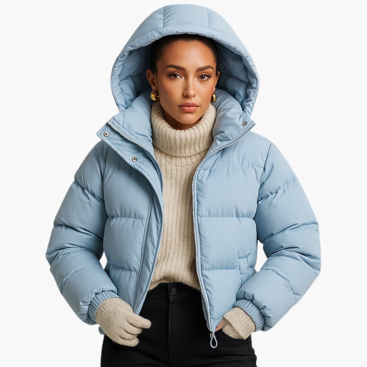 Herr Vinter Parkasjacka – Vadderad Puffer med Huva för Stad och Outdoor