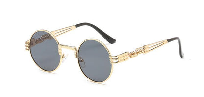 Sara – Runda Solglasögon i Guld med Retro-Stil