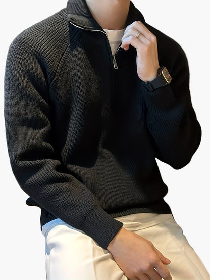 Herrtröja med dragkedja och avslappnad stil – Perfekt för vardagsbruk och höst/vinter