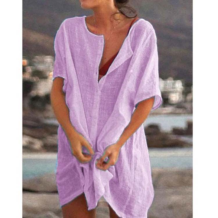 Dam Kaftan Strandtunika – Avslappnad Sommarstil och Bekväm Passform