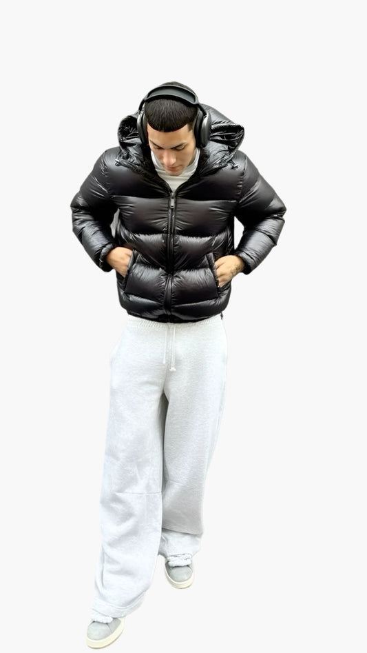 Herr Dunjacka Puffer för Vinter – Modern Streetwear med Vadderad Komfort och Praktisk Design