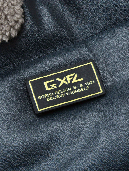 Herr Jacka – Trendig Vadderad Bomber med Pälsimitation Krage, Vardag & Casual