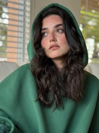 Dam Oversized Hoodie-Filt – Mysig Loungeklädsel för Avslappning och Hemmabruk