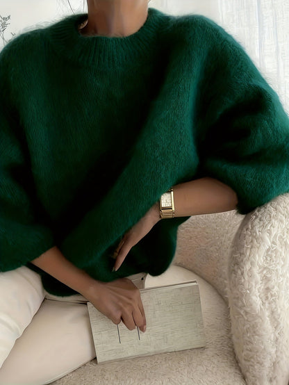 Damtröja Elegant Långärmad Oversize Stickad Höst/Vinter – Avslappnad Stil