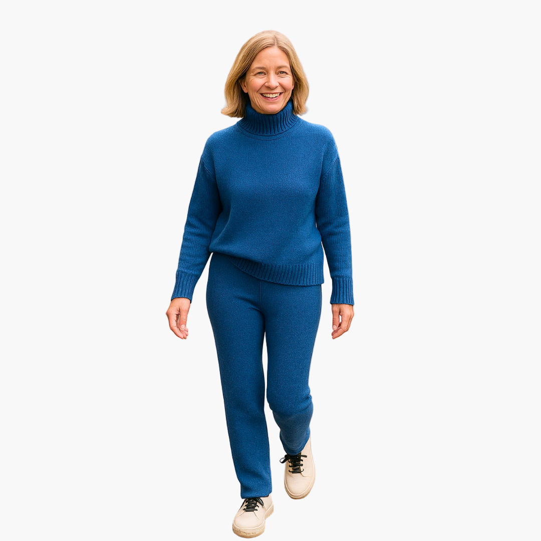 Dam Lounge-set med Polokrage – Bekväm och Stilren Fritidsdräkt