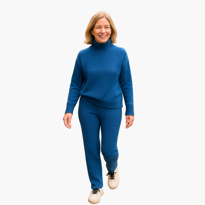 Dam Lounge-set med Polokrage – Bekväm och Stilren Fritidsdräkt