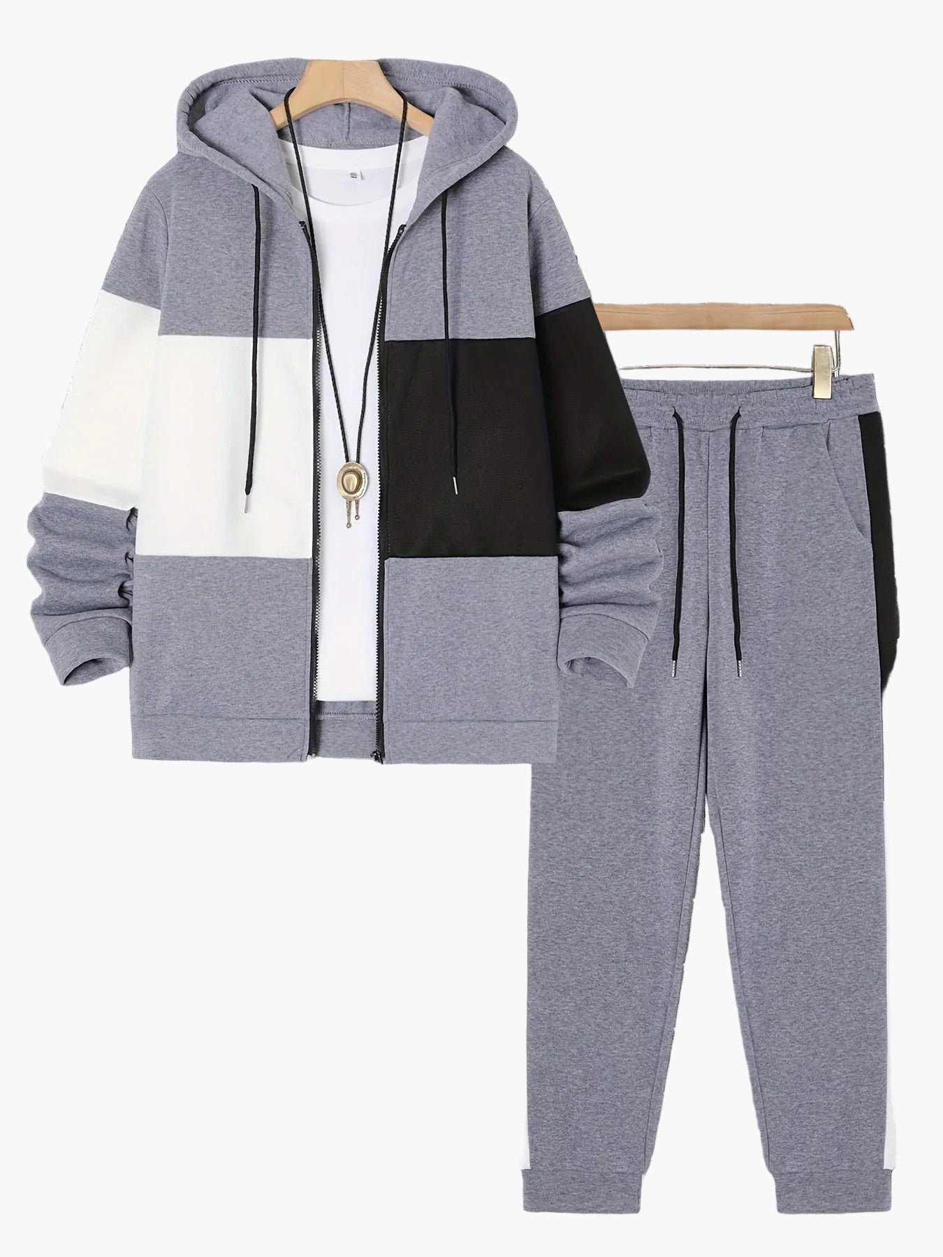 Herr Träningsdress Set – Sportig Hoodie och Joggingbyxa, Casual Fritidsstil
