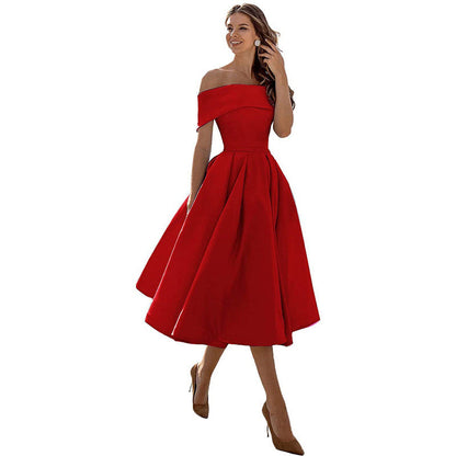 Charlotte – Casual Strapless Satin Festklänning