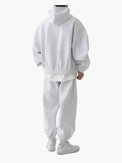 Herrarnas sportiga avslappnade set med hoodie och byxor – perfekt för träning och vardag