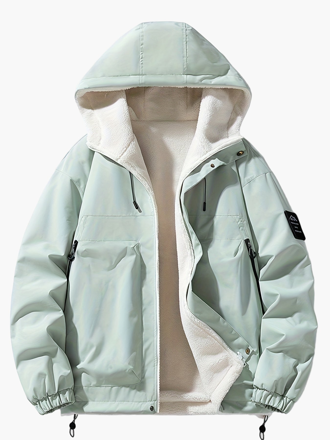 Herr Vind- och Vattentät Vinterjacka med Huva, Fodrad, Fritidsstil