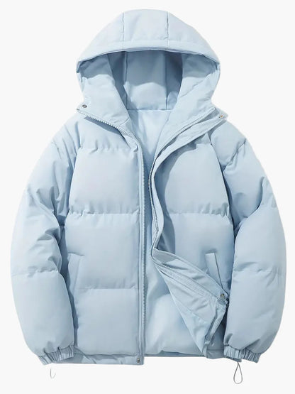 Herr Vinter Pufferjacka med Huva – Klassisk Stil & Optimal Värme för Kallt Väder