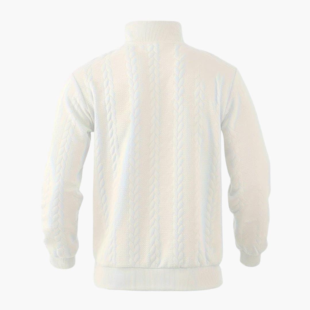 Herr Half-Zip Stickad Tröja – Klassisk Varm och Stilren Pullover för Vardag och Fritid