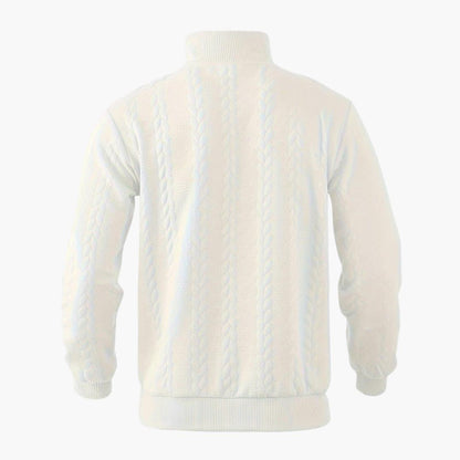 Herr Half-Zip Stickad Tröja – Klassisk Varm och Stilren Pullover för Vardag och Fritid