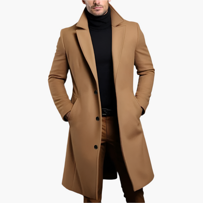 Herr Elegant Klassisk Kappa – Stilren Lång Kappa för Vardags- och Festbruk